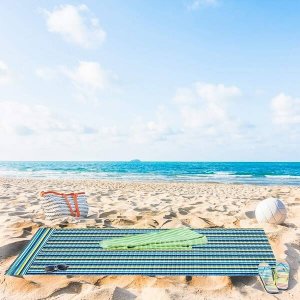 Springos Mata plażowa z poduszką 180x60 cm karimata piankowa, kolorowe pasy UNIWERSALNY 9