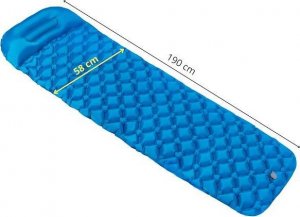 Springos Mata, materac dmuchany, trekingowy, turystyczny 190x58x4 cm niebieski UNIWERSALNY 7