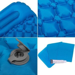 Springos Mata, materac dmuchany, trekingowy, turystyczny 190x58x4 cm niebieski UNIWERSALNY 8