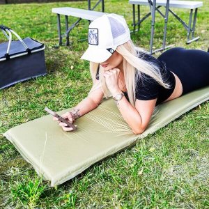 Springos Mata samopompująca 180 cm mata turystyczna biwakowa z pokrowcem zielona UNIWERSALNY 15