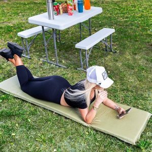 Springos Mata samopompująca 180 cm mata turystyczna biwakowa z pokrowcem zielona UNIWERSALNY 23