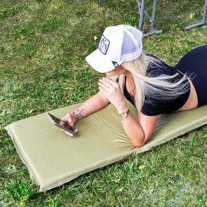 Springos Mata samopompująca 180 cm mata turystyczna biwakowa z pokrowcem zielona UNIWERSALNY 24