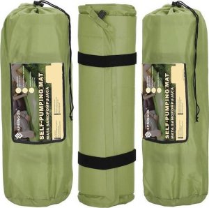 Springos Mata samopompująca 180 cm mata turystyczna biwakowa z pokrowcem zielona UNIWERSALNY 26