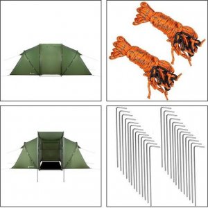 Namiot turystyczny Springos Namiot turystyczny 4-osobowy, dwie sypialnie z przedsionkiem, 460x200x245 cm, zielony UNIWERSALNY 12