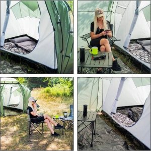 Namiot turystyczny Springos Namiot turystyczny 4-osobowy, dwie sypialnie z przedsionkiem, 460x200x245 cm, zielony UNIWERSALNY 4