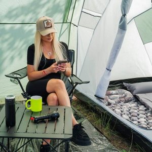 Namiot turystyczny Springos Namiot turystyczny 4-osobowy, dwie sypialnie z przedsionkiem, 460x200x245 cm, zielony UNIWERSALNY 6