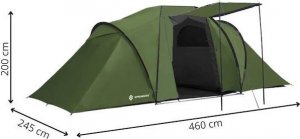 Namiot turystyczny Springos Namiot turystyczny 4-osobowy, dwie sypialnie z przedsionkiem, 460x200x245 cm, zielony UNIWERSALNY 10