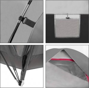 Namiot turystyczny Springos Namiot turystyczny 6-osobowy 215x450x180 cm z moskitierą i pokrowcem wodoodporny szary UNIWERSALNY 11