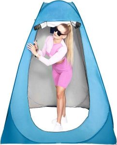 Springos Namiot plażowy samorozkładający 190x120x120 cm mobilna przebieralnia niebieska UNIWERSALNY 11