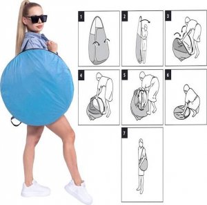 Springos Namiot plażowy samorozkładający 190x120x120 cm mobilna przebieralnia niebieska UNIWERSALNY 14