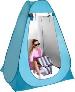 Springos Namiot plażowy samorozkładający 190x120x120 cm mobilna przebieralnia niebieska UNIWERSALNY 2