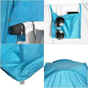 Springos Namiot plażowy samorozkładający 190x120x120 cm mobilna przebieralnia niebieska UNIWERSALNY 6