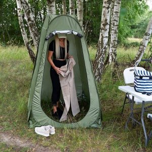 Springos Namiot plażowy samorozkładający 190x120x120 cm mobilna przebieralnia zielony UNIWERSALNY 19