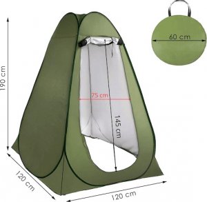 Springos Namiot plażowy samorozkładający 190x120x120 cm mobilna przebieralnia zielony UNIWERSALNY 3