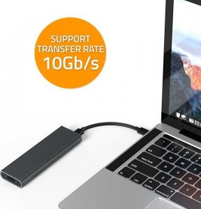 Kieszeń Qoltec Obudowa na dysk M.2 SSD | NVMe | PCIe | USB3.1 | 10Gb/s | 4TB | Grafit 2