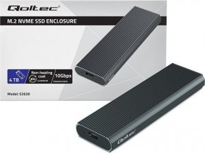Kieszeń Qoltec Obudowa na dysk M.2 SSD | NVMe | PCIe | USB3.1 | 10Gb/s | 4TB | Grafit 3