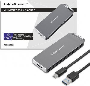 Kieszeń Qoltec Mini obudowa na dysk M.2 SSD | NVMe | PCIe | USB3.1 | Super speed10Gb/s | 2TB | Srebrna 3