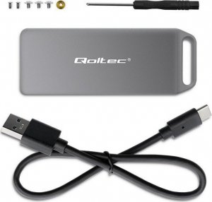 Kieszeń Qoltec Mini obudowa na dysk M.2 SSD | NVMe | PCIe | USB3.1 | Super speed10Gb/s | 2TB | Srebrna 7