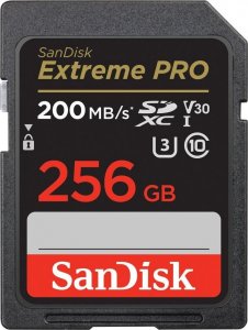 Karta SanDisk SanDisk karta pamięci 256GB SDXC Extreme Pro 200 / 140 MB/s C10 V30 UHS-I U3 1