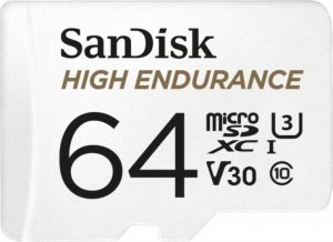 Karta SanDisk SanDisk karta pamięci 64GB microSDXC High Endurance V30 + adapter 1