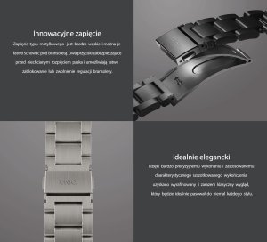 Uniq UNIQ pasek Osta Apple Watch 42/44/45/ 49mm Series 1/2/3/4/5/6/7/8/9/SE/SE2/Ultra/Ultra 2 Stainless Steel srebrny/titanium silver 15