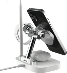 Awei Ładowarka indukcyjna AWEI W22 15W Fast Charging 4w1 czarny/black 3