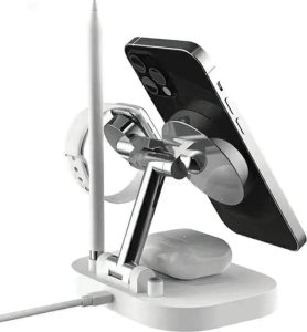 Awei Ładowarka indukcyjna AWEI W22 15W Fast Charging 4w1 czarny/black 7