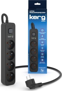 Listwa zasilająca Kerg przeciwprzepięciowa 4 gniazda 1.5 m czarna (M02513) 3