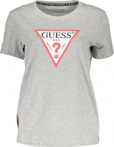 Guess Jeans GUESS JEANS T-SHIRT Z KRÓTKIM RĘKAWEM DAMSKI SZARY L 1