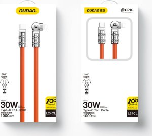 Kabel USB Dudao Lightning - USB-C 1 m Pomarańczowy (DDA287) 5