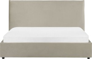 Beliani Łóżko z pojemnikiem welurowe 160 x 200 cm beżowoszare LAVAUR 6