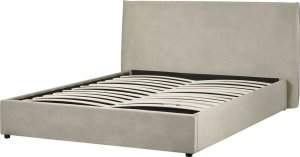 Beliani Łóżko z pojemnikiem welurowe 160 x 200 cm beżowoszare LAVAUR 7
