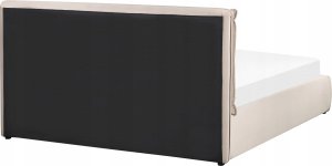 Beliani Łóżko z pojemnikiem welurowe 160 x 200 cm beżowe BAJONNA 8