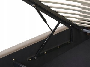 Beliani Łóżko z pojemnikiem welurowe 160 x 200 cm beżowe BAJONNA 9