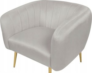 Beliani Welur Fotel Jasnoszary LACONIA 4