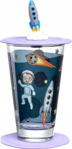 Leonardo Szklanka z pokrywą i spodkiem 300ml kosmos BAMBINI AVVENTURA - Leonardo 1