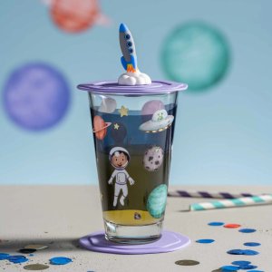 Leonardo Szklanka z pokrywą i spodkiem 300ml kosmos BAMBINI AVVENTURA - 4