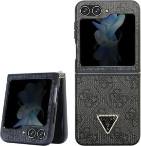 Guess Guess GUHCZF5P4TDPK F731 Z Flip5 czarny/black hardcase Leather 4G Diamond Triangle 1