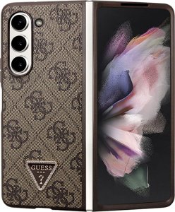Guess Guess GUHCZFD5P4TDPW F946 Z Fold5 brązowy/brown hardcase Leather 4G Triangle Strass 11