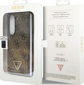 Guess Guess GUHCZFD5P4TDPW F946 Z Fold5 brązowy/brown hardcase Leather 4G Triangle Strass 7
