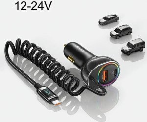 Ładowarka Usams USAMS Ład. sam. C37 1xUSB+1xUSB-C 60W + kabel USB-C 30W PD+QC Fast Charge czarny/black CC192CC01 (US-CC192) 26