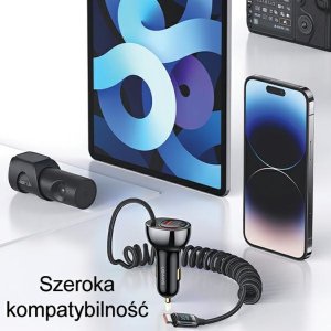 Ładowarka Usams USAMS Ład. sam. C37 1xUSB+1xUSB-C 60W + kabel USB-C 30W PD+QC Fast Charge czarny/black CC192CC01 (US-CC192) 5