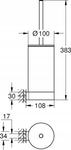 Grohe Szczotka toaletowa SELECTION (komplet) Phantom black 3