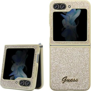 Guess Etui Guess GUHCZF5HGGSHD Samsung Galaxy Z Flip 5 hardcase Glitter Script złoty/gold 1