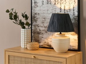 Lampa stołowa Beliani Lampa stołowa ceramiczna beżowa TIGRE 6