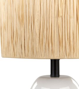 Lampa stołowa Beliani Lampa stołowa ceramiczna biała JUBONES 3
