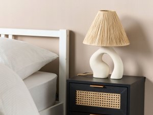 Lampa stołowa Beliani Lampa stołowa ceramiczna biała BARBAS 2