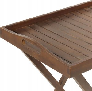 Beliani Stolik ogrodowy drewno akacjowe ciemne AMANTEA 3