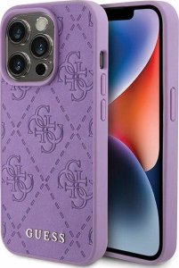 Guess Guess GUHCP15LP4EPMU iPhone 15 Pro 6.1" fioletowy/light purple hardcase Leather 4G Stamped 1