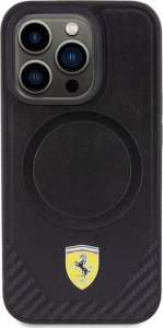 Ferrari FEHMP15LPTEK iPhone 15 Pro 6.1" czarny/black hardcase Carbon Metal Logo MagSafe 11
